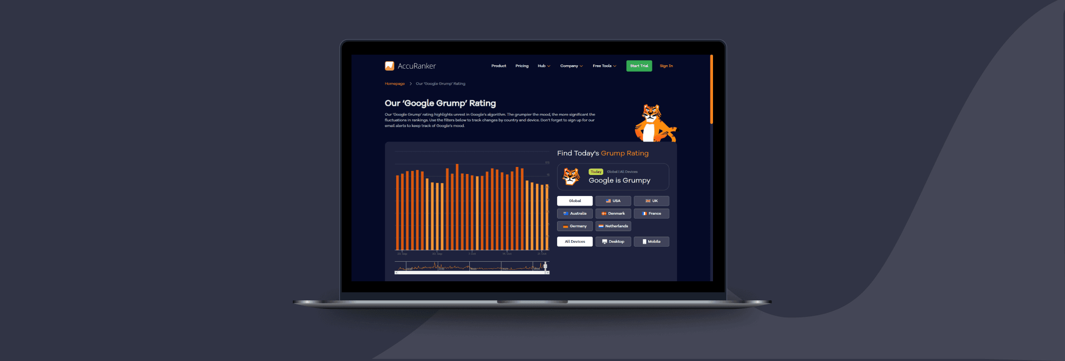 A laptop with a graph on the screen, showcasing statistical data and visual trends